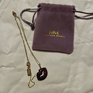 Melinda Maria Never Been Kissed Lips Necklace NEW